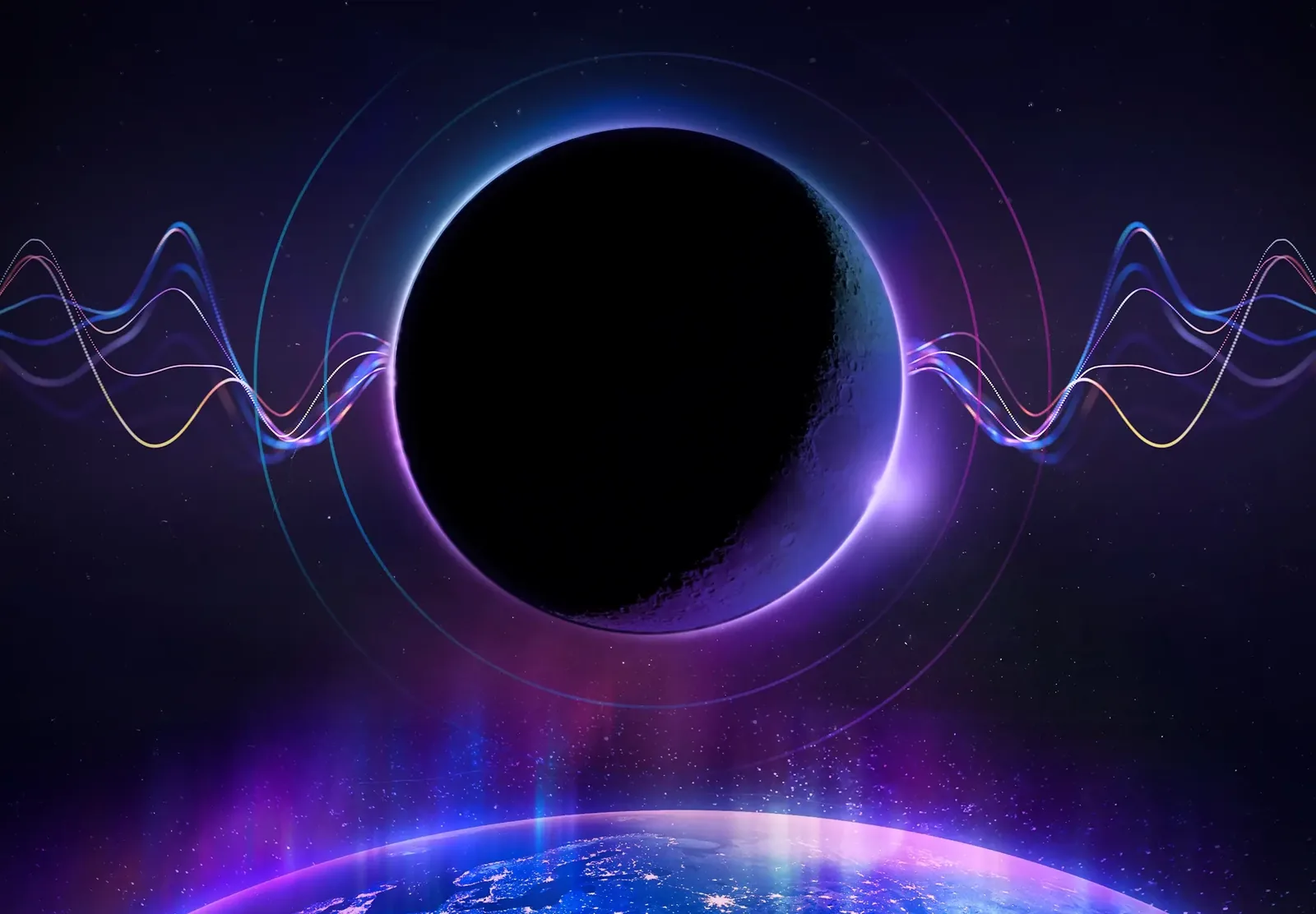 The Moonchaser world in VRChat — a neon club interior with a lit dance floor and DJ booth