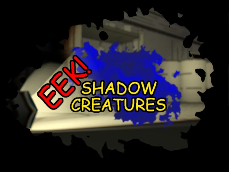 A comic-book title in red and yellow over a blue splat and a dim facility corridor.